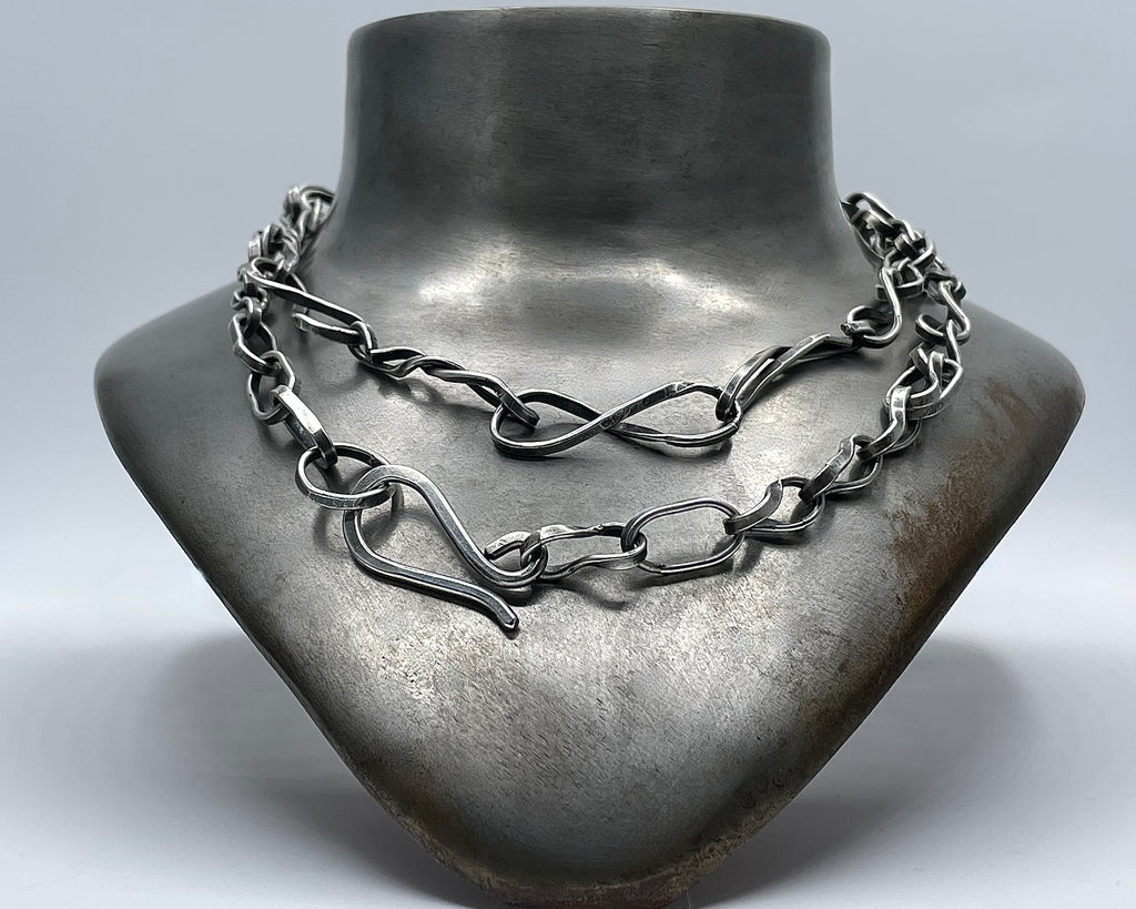 Bordeaux link necklace sterling silver