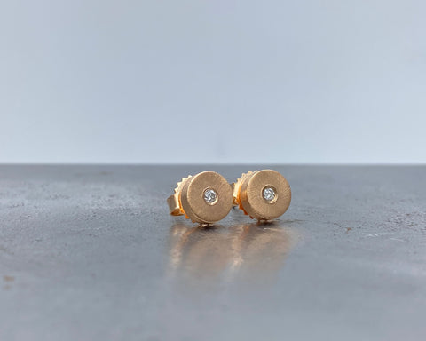 Rose Gold White Diamond Studs