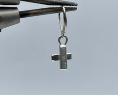 cross earrings sterling silver