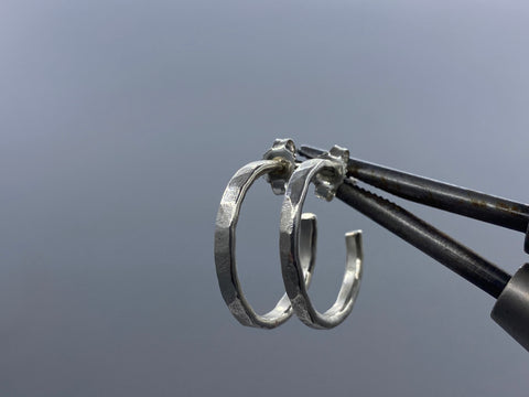 FORGED SIGNATURE HOOPS #2 STERLING SILVER