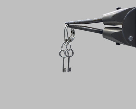 KEY EARRINGS STERLING SILVER