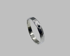 DARRYL'S RING WHITE GOLD AND BLACK DIAMOND 3MM WIDE