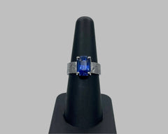 Amy Beth's ring Platinum and blue sapphire