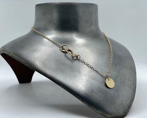 Disc Charm Necklace- Yellow Gold