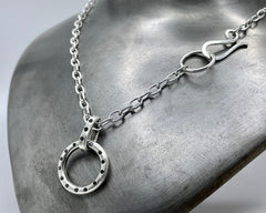 Round Amulet With Black Diamonds Necklace