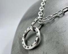 Round Amulet With Black Diamonds Necklace
