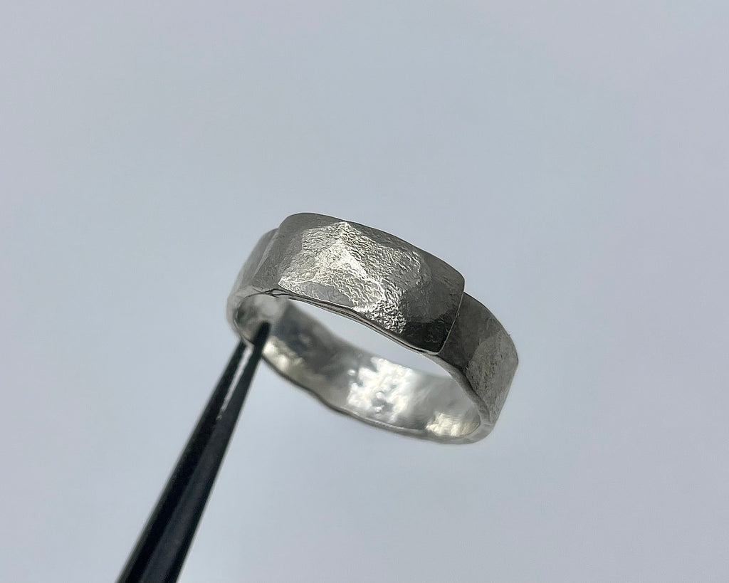 Forged  Bar Across Ring sterling silver