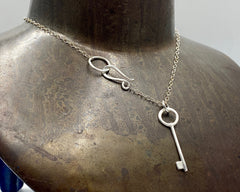 KEY ON BABY CHAIN NECKLACE STERLING SILVER
