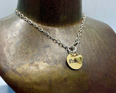 BASEERA'S NECKLACE YELLOW FOLD AND STERLING SILVER