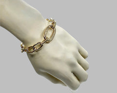 Pitbull Meets Zeus Link Bracelet - Yellow Gold