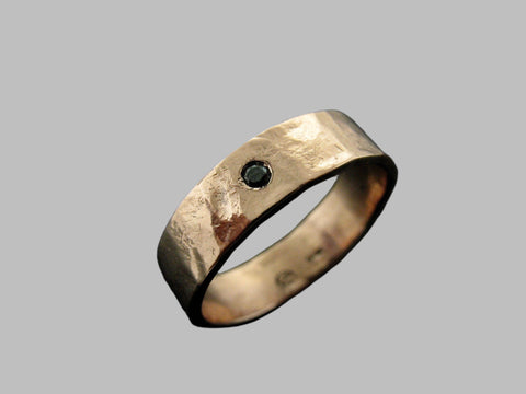 ZEUS RING ROSE GOLD & BLACK DIAMOND 4MM WIDE