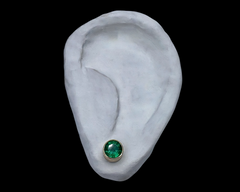 EMERALD TUBE STUDS YELLOW GOLD