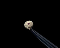 FORGED ROUND STUD WITH RUBY YELLOW GOLD