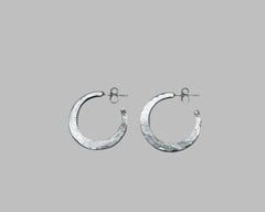 Forged Crescent Hoops sterling silver