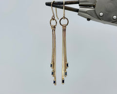 Blue Dream Earrings Yellow Gold and Blue Sapphires