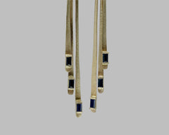 Blue Dream Earrings Yellow Gold and Blue Sapphires