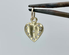 Heart Pendant with Diamonds necklace yellow gold