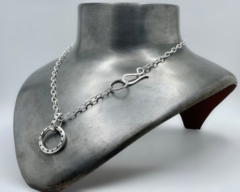 Round Amulet With Black Diamonds Necklace
