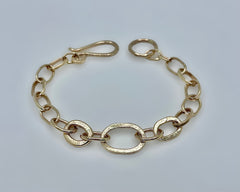 MIXED LINK BRACELET 18/16/12 YELLOW GOLD