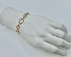 MIXED LINK BRACELET 18/16/12 YELLOW GOLD