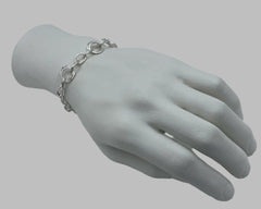 MIXED LINK BRACELET 16/14/12 STERLING SILVER