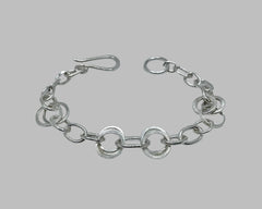 MIXED LINK BRACELET 16/14/12 STERLING SILVER