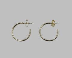 FORGED HOOPS #2 YELLOW GOLD AND WHITE DIAMONDS
