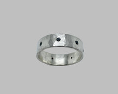 ZEUS RING WITH BLACK DIAMONDS STERLING SILVER