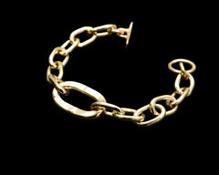 Pitbull Meets Zeus Link Bracelet - Yellow Gold