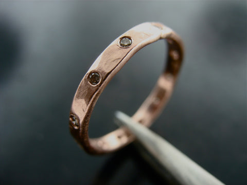 Morava Wedding Ring- Rose Gold & Chocolate Diamonds