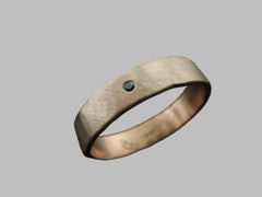 ZEUS RING ROSE GOLD & BLACK DIAMOND 4MM WIDE