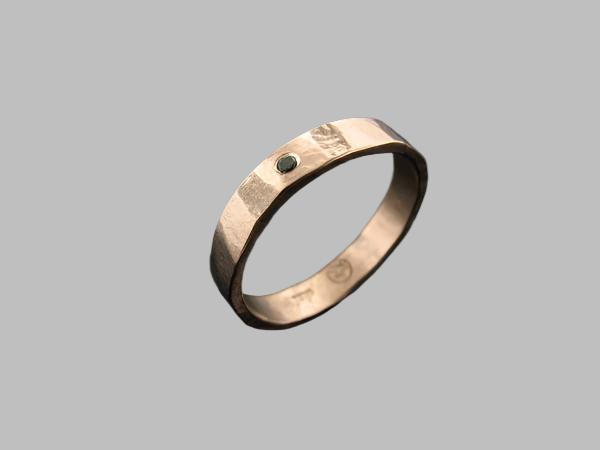 MARCELLO'S RING ROSE GOLD AND BLACK DIAMOND 3mm WIDE