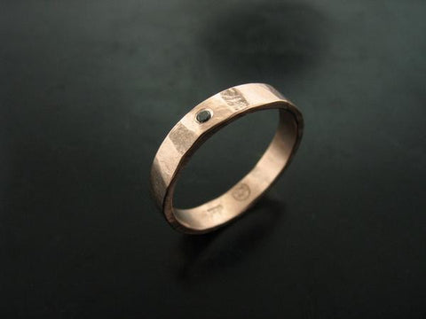 MARCELLO'S RING ROSE GOLD AND BLACK DIAMOND 3mm WIDE