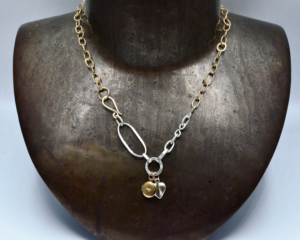 Tatum's Necklace- Yellow Gold & Sterling Silver