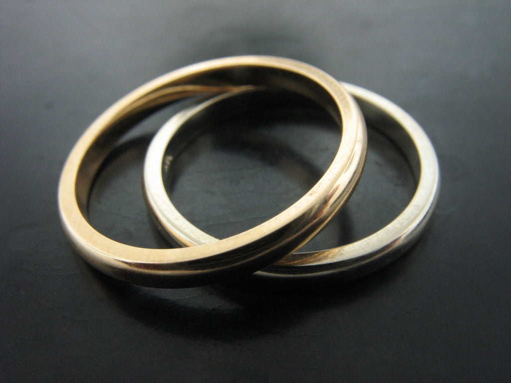 DANUBE - NARROW YELLOW AND WHITE GOLD RINGS