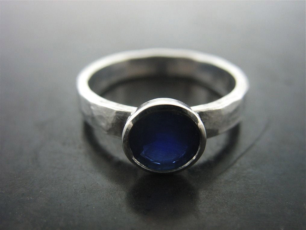 Lia's Engagement Ring, Platinum Blue Sapphire