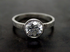 Valentine's Engagement Ring, Platinum Brilliant Cut Diamond