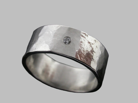 Zeus Wedding Ring- White Gold and White Diamond