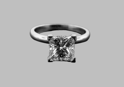 Vicky's Engagement Ring, Platinum Princess Square Cut Diamond