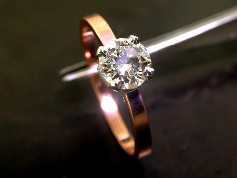 Dusha's Engagement Ring, Rose Gold Round Brilliant Cut Diamond