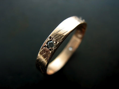 Sonya's Wedding Band, Rose Gold, White Diamond