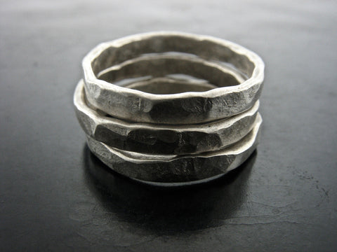 Zeus Stack Rings Sterling Silver