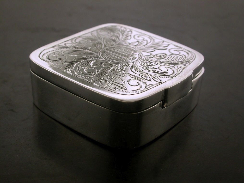 Box, Sterling Silver, Hand Carved